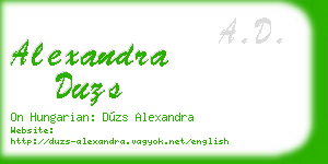 alexandra duzs business card