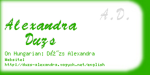 alexandra duzs business card